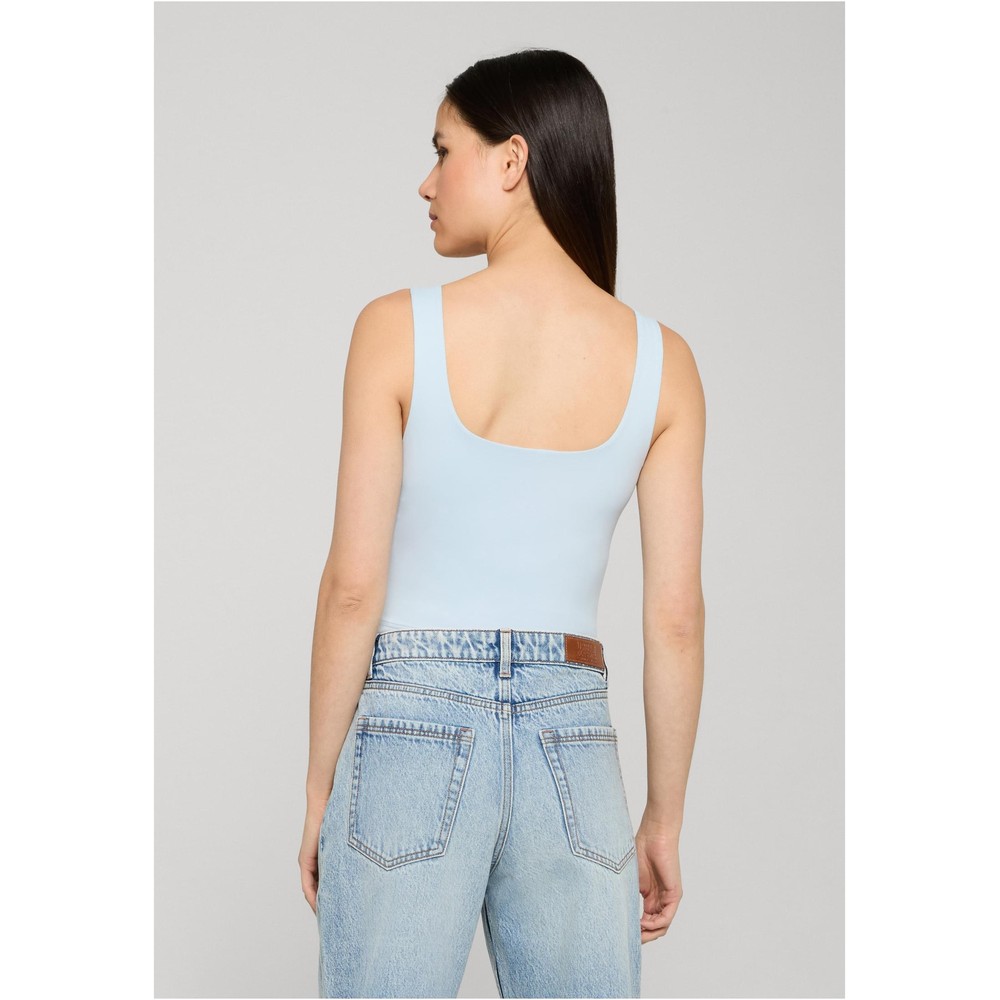 Urban Classics - Cropped Polyamide Ärmelloses Top - Blau